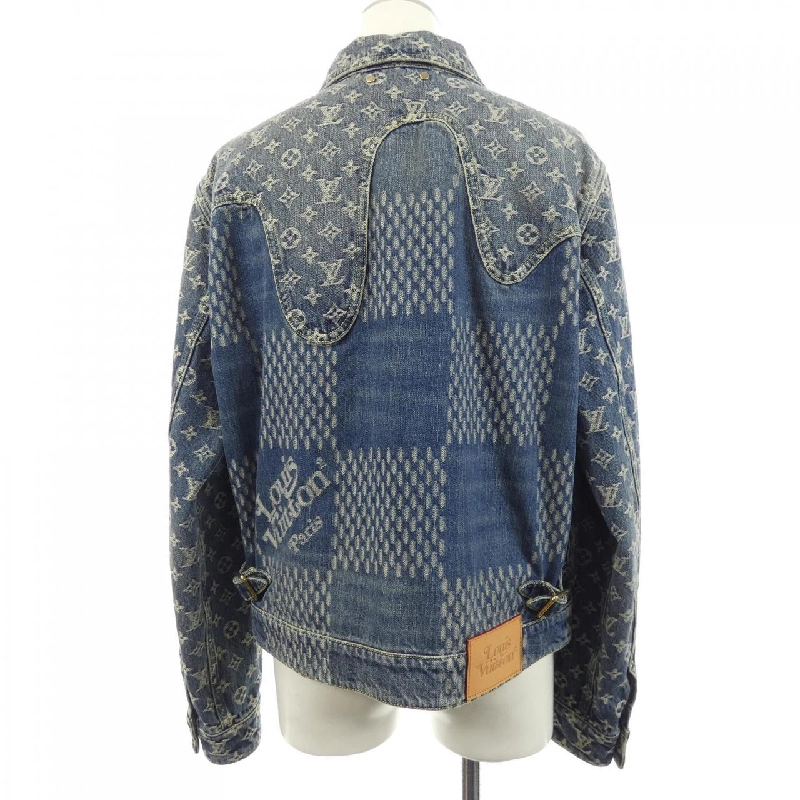 Áo khoác denim LOUIS VUITTON Giant Damier Wave Monogram NIGO HJA10WUZC - Hàng hiệu Chính hãng 895037