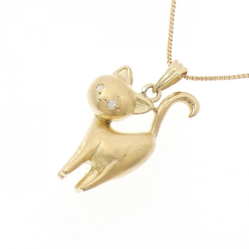 K18YG Mèo Kim Cương Dây Chuyền 0.02CT - Hàng hiệu Chính hãng 861803