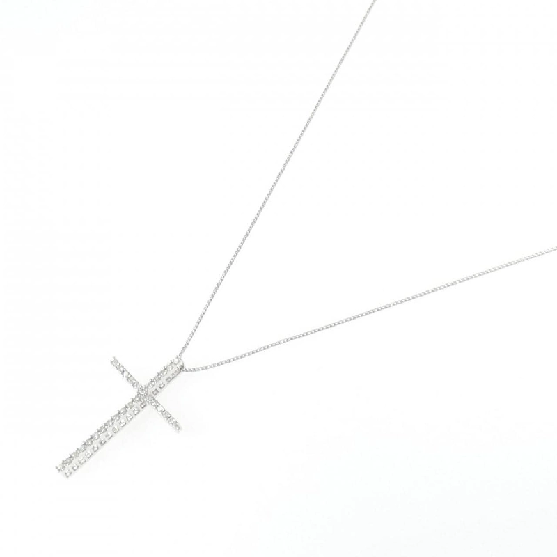 K18WG Dây chuyền kim cương chéo 0.20CT - Hàng hiệu Chính hãng 857802