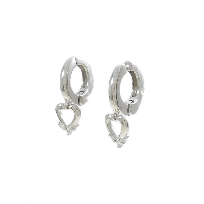 K18WG Bông tai hình trái tim kim cương 0.08CT - Hàng hiệu Chính hãng 873175