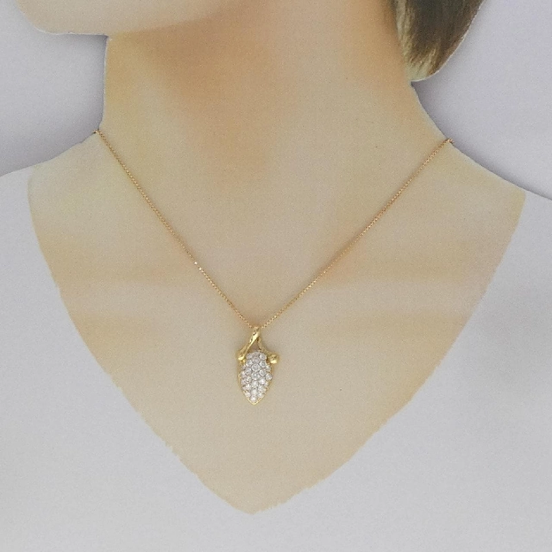 K18YG Pave Diamond Necklace 1.40CT - Hàng hiệu Chính hãng 860714