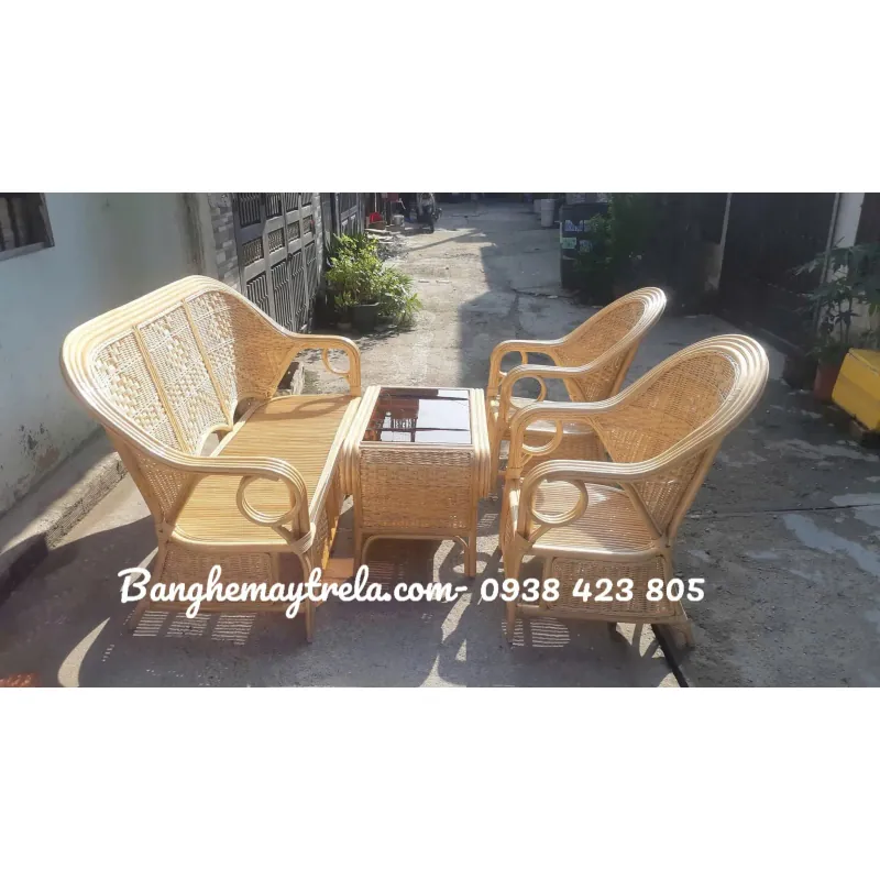 Sofa salon mây đan kín 790114