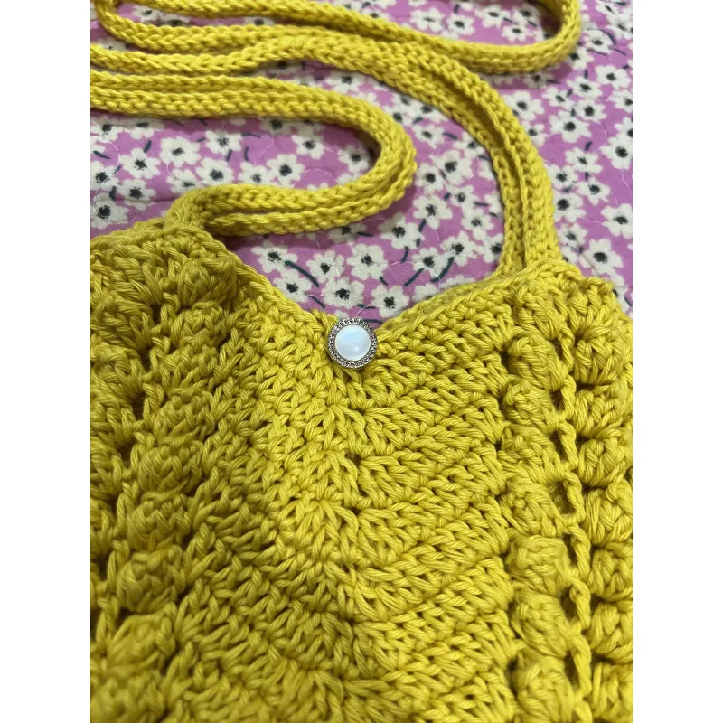 TÚI LEN/SỢI MÓC TAY HOẠ TIẾT DỄ THƯƠNG - HANDMADE CROCHET BAG 763498