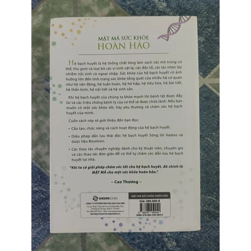 Mật mã sức khỏe hoàn hảo ( hệ bạch huyết - khởi nguồn sự sống) - Cao Thương 701516
