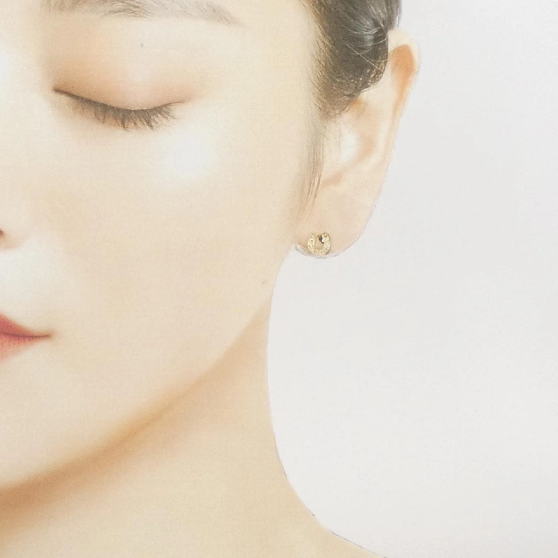 K18YG Nhẫn móng ngựa bông tai kim cương - Hàng hiệu Authentic 853289