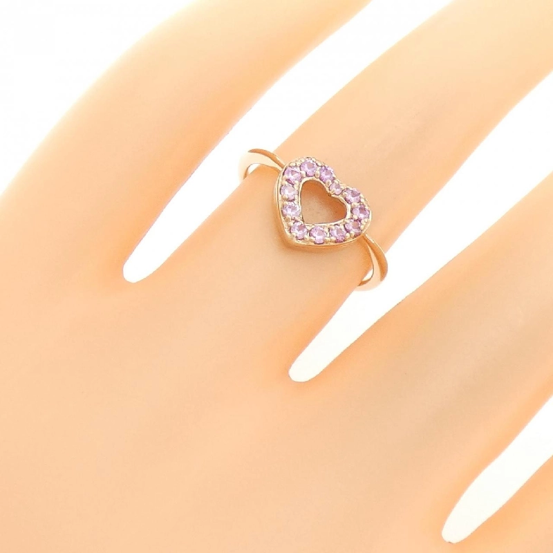 Nhẫn Sapphire K18PG hình trái tim 669580
