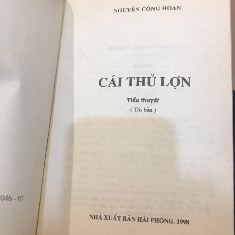 CÁI THỦ LỢN (Tiểu Thuyết) 503666