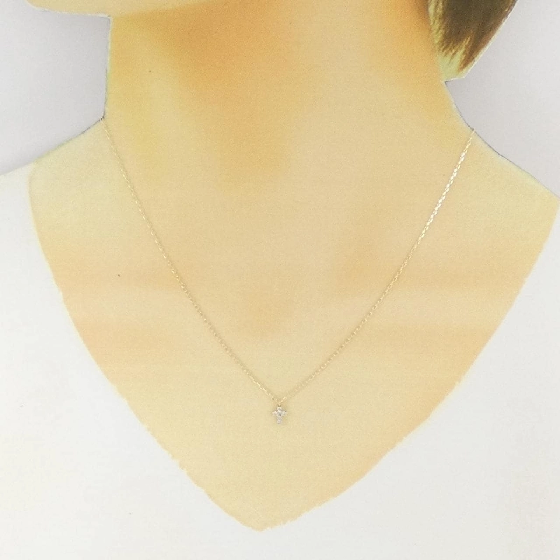 K10YG Dây chuyền kim cương chéo 0.06CT - Hàng hiệu Authentic 865562