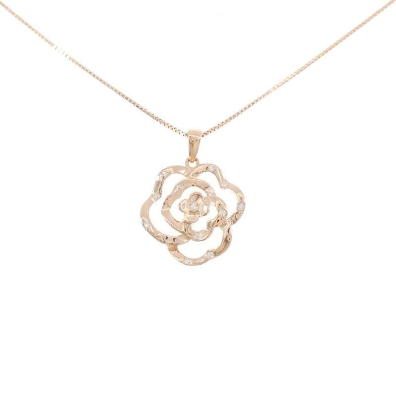 K18PG Vàng Hồng Dây Chuyền Kim Cương 0.07CT - Hàng hiệu Chính Hãng 857884