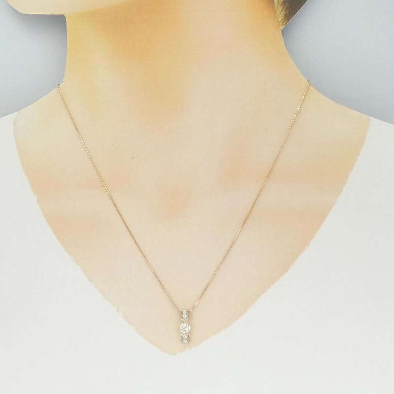 K18PG Dây chuyền kim cương 0.426CT - Hàng hiệu Chính hãng 860077