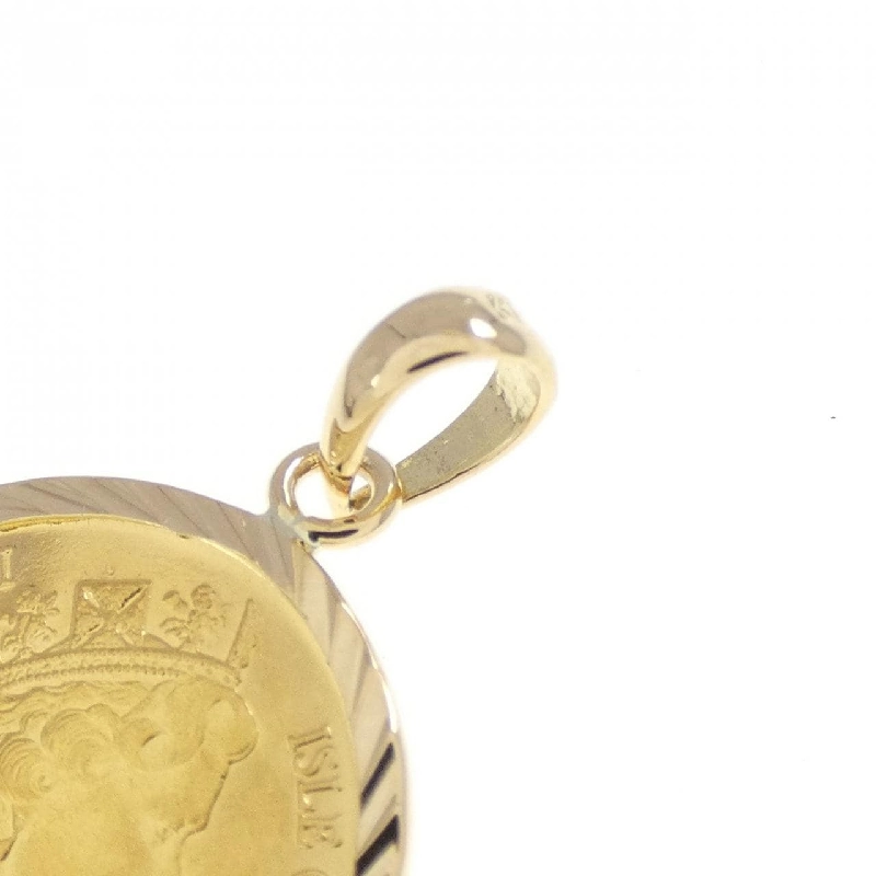K18YG(枠) Mặt dây chuyền đồng xu - Hàng hiệu Authentic 865325