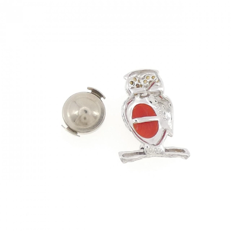 K18WG Cú màu đá quý Brooch - Hàng hiệu Chính hãng 873867