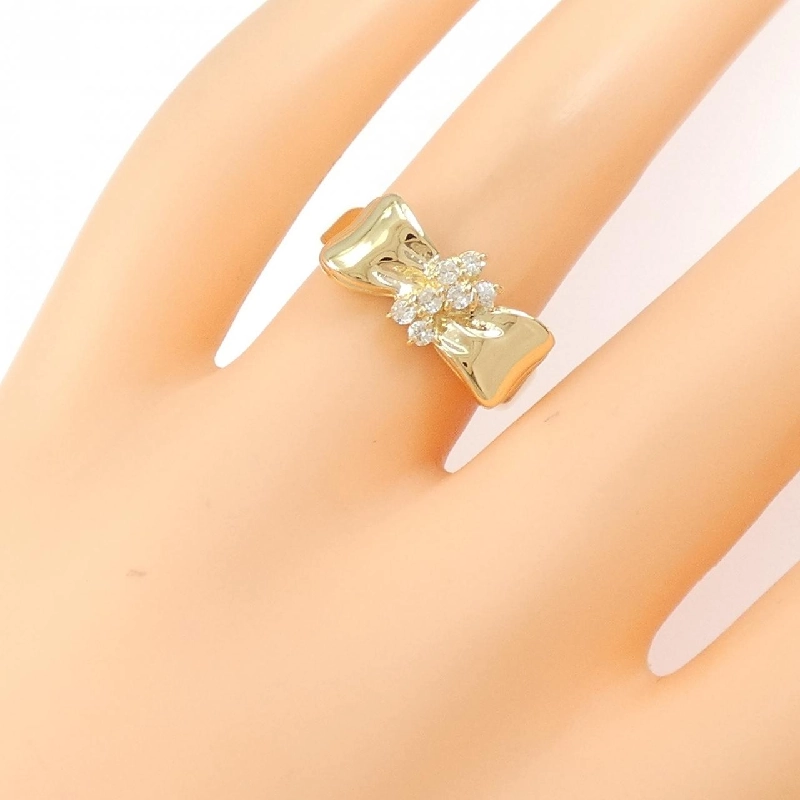 Nhẫn kim cương K18YG hình ruy băng 0.14CT 667664