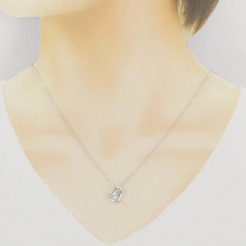 K10WG Dây chuyền hình trái tim Aquamarine - Hàng hiệu Chính hãng 864177