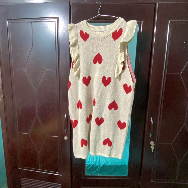 Đầm len dáng suông, trên gối, 90%, freesize 455703