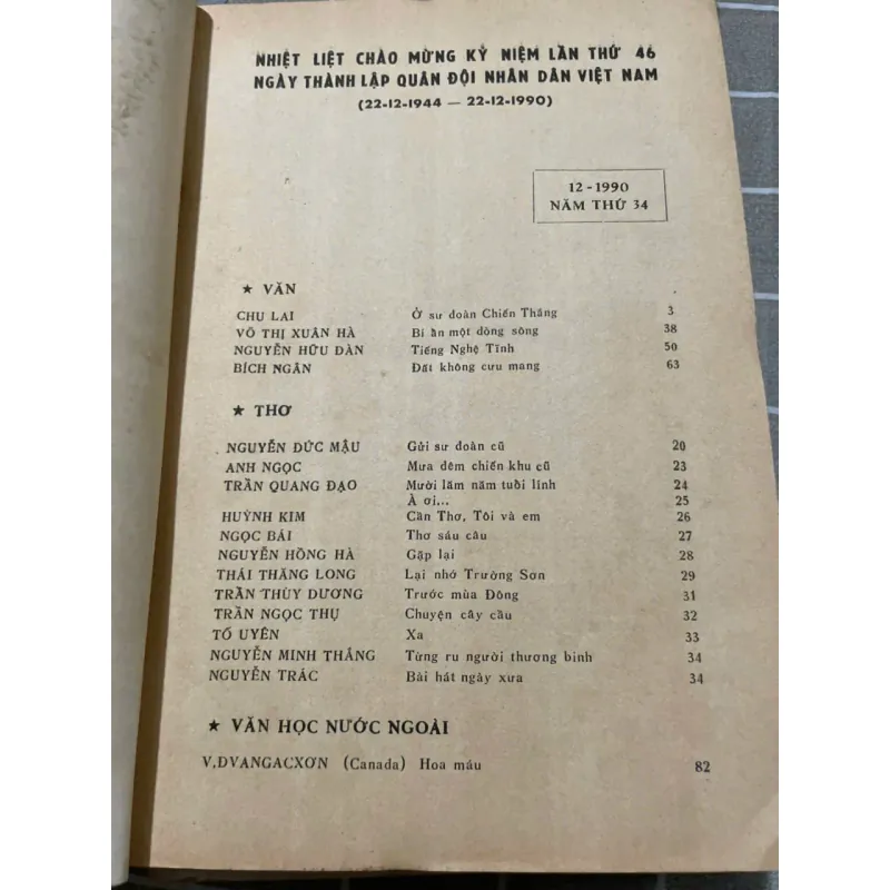 TẠP CHÍ VĂN NGHỆ QUÂN ĐỘI 12.1990 556950