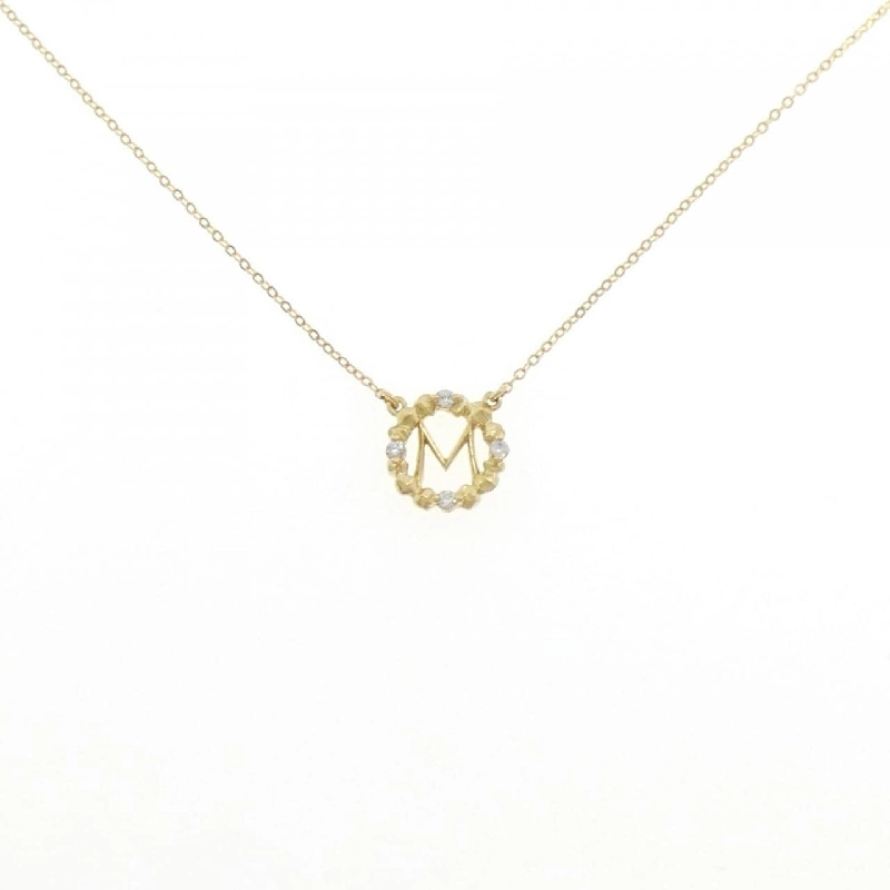 K18YG Chữ cái M Dây chuyền kim cương 0.03CT - Hàng hiệu Chính hãng 860750