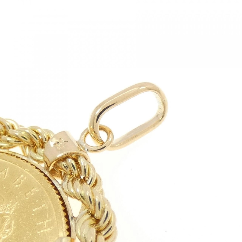 K18YG(枠) Đồng xu mặt dây chuyền - Hàng hiệu Authentic 867462