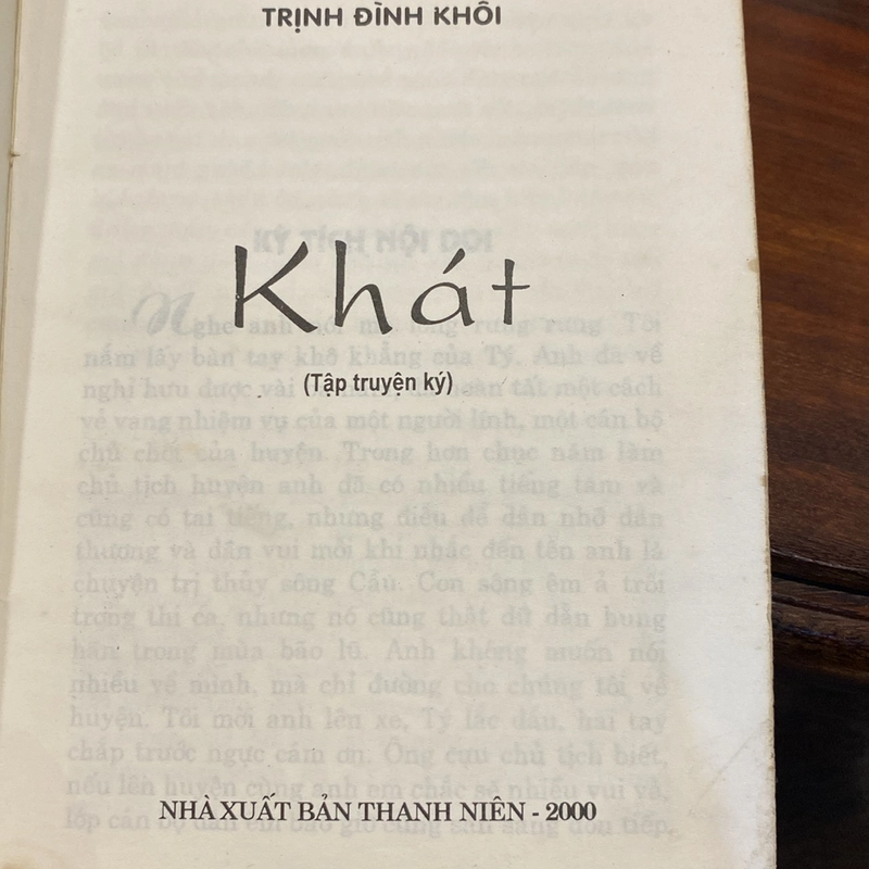 KHÁT! - TẬP TRUYỆN KÝ CỦA TRỊNH ĐÌNH KHÔI (XB 2000) 493457