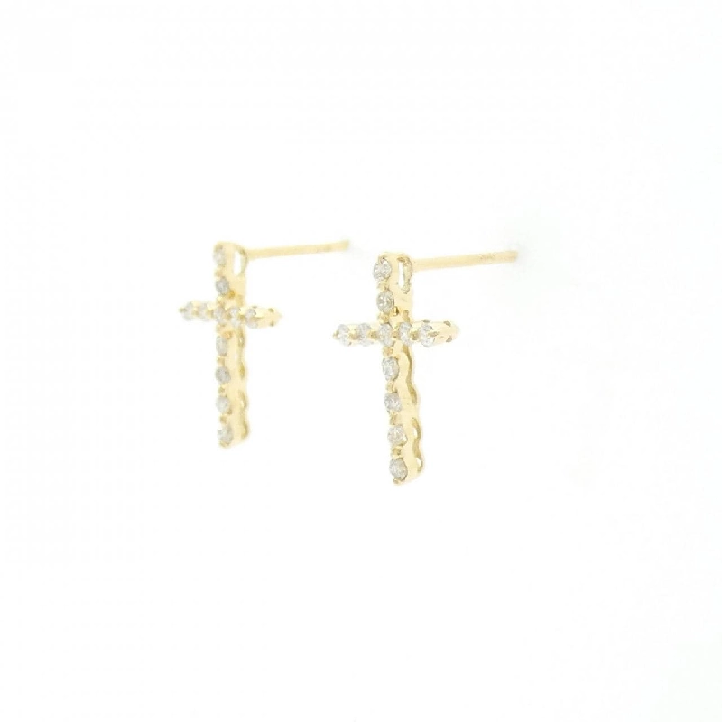 K18YG Bông tai kim cương chéo 0.20CT - Hàng hiệu Chính hãng 869718