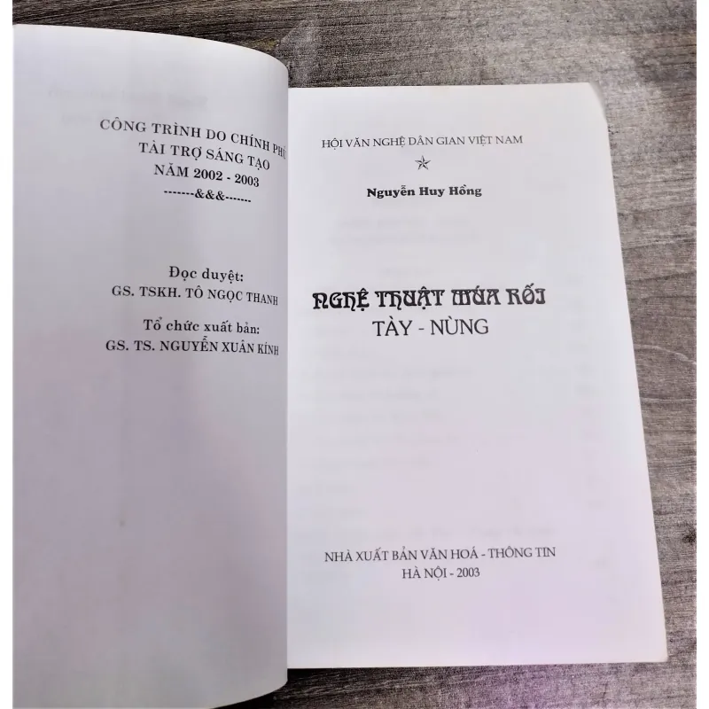 Sách - Nghệ thuật múa rối Tày Nùng - Nguyễn Huy Hồng  (A1) 563437