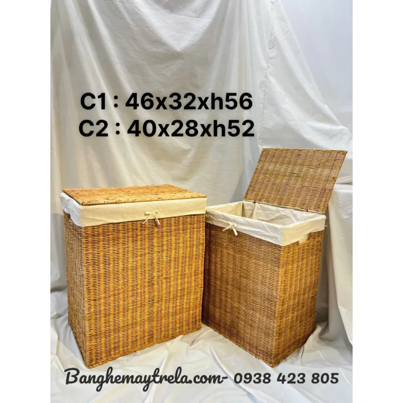 Giỏ đựng đồ mây tre đan hình vuông 763687