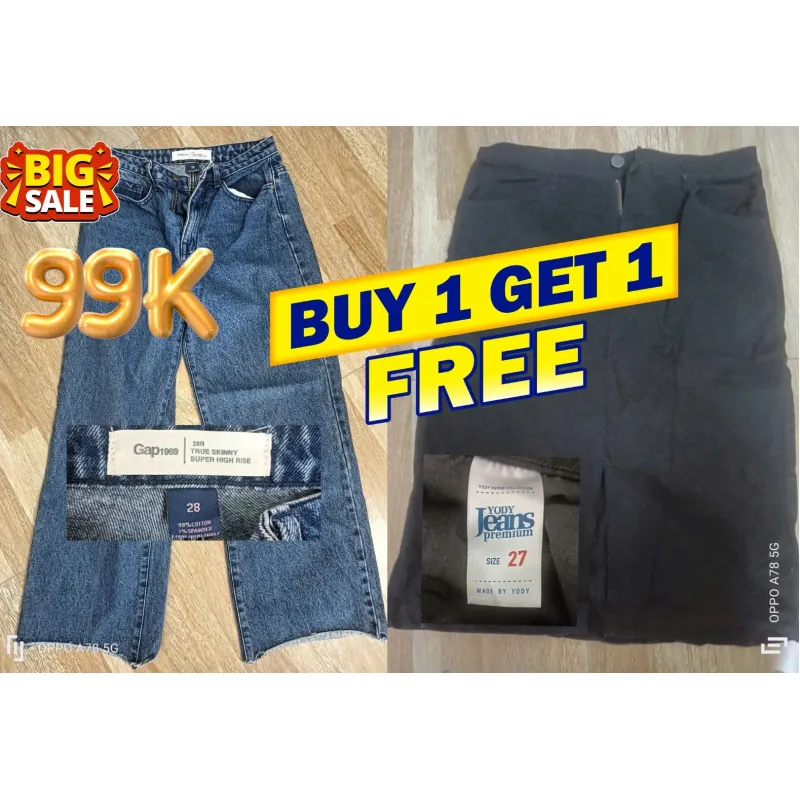 Quần bò tặng kèm chân váy bò 1013190