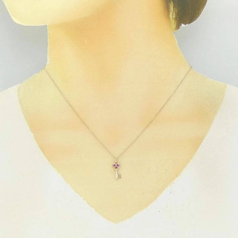 Trang sức Star Jewelry Key×Heart Ruby Necklace - Hàng hiệu Authentic 842620