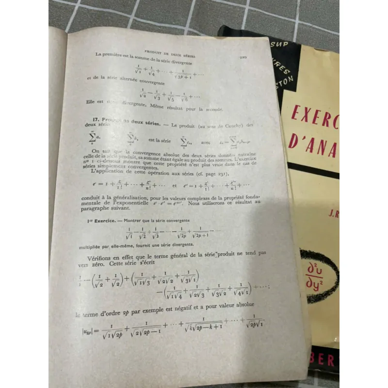 SÁCH TOÁN TIẾNG PHÁP EXERCICES D'ANALYSE 1-2, SÁCH KHỔ LỚN 556899