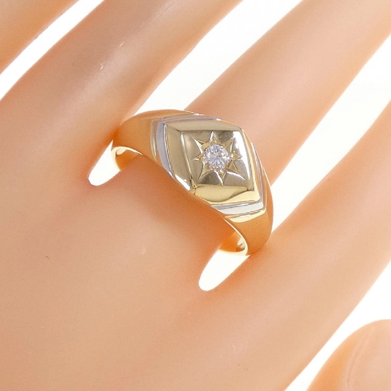 Nhẫn kim cương K18YG/PT900 0.12CT 667065