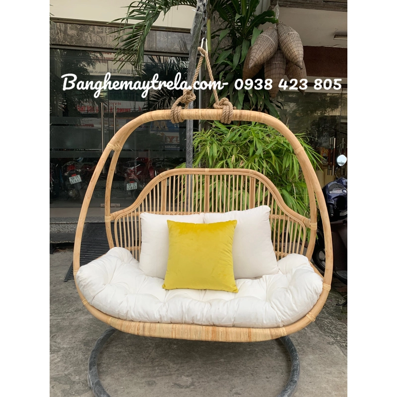 Ghế xích đu đôi treo trần nhà mây tự nhiên 494315