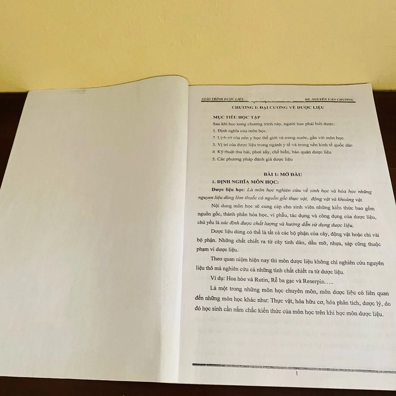Giáo trình Dược liệu (photo, lưu hành nội bộ)  536781