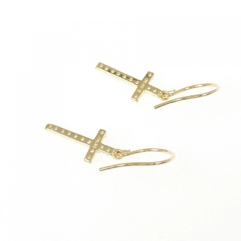 K18YG Bông tai kim cương chéo 0.18CT - Hàng hiệu Chính hãng 864740