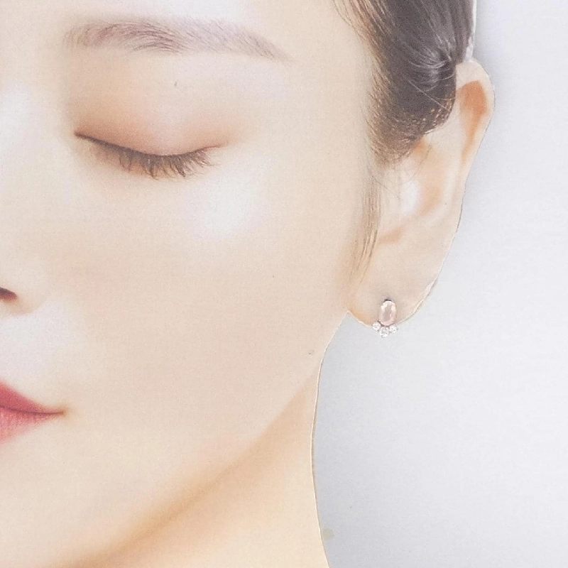 K18PG Bông tai đá hồng ngọc - Hàng hiệu Chính hãng 868076