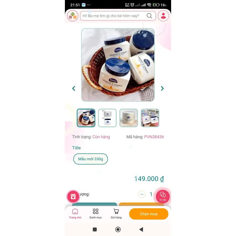 Kem vitamin E lotion mặt và body  724625