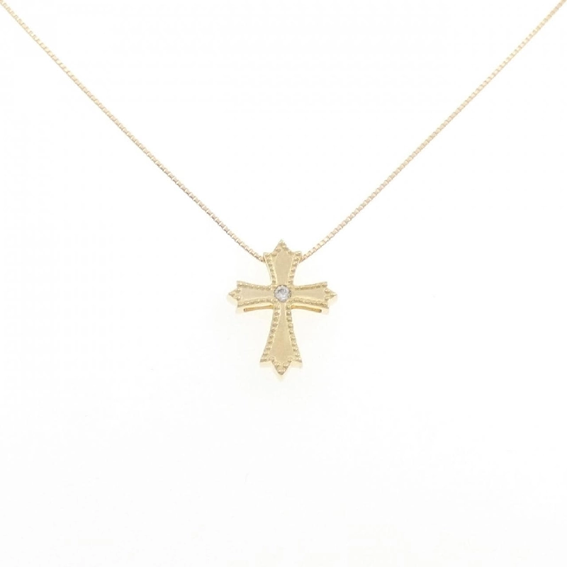 K18YG Dây chuyền kim cương chéo 0.03CT - Hàng hiệu Chính hãng 860448