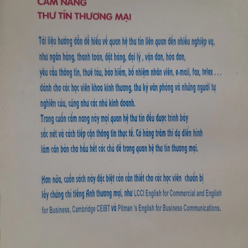Cẩm nang THƯ TÍN THƯƠNG MẠI HIỆN ĐẠI (Anh - Việt) 508941
