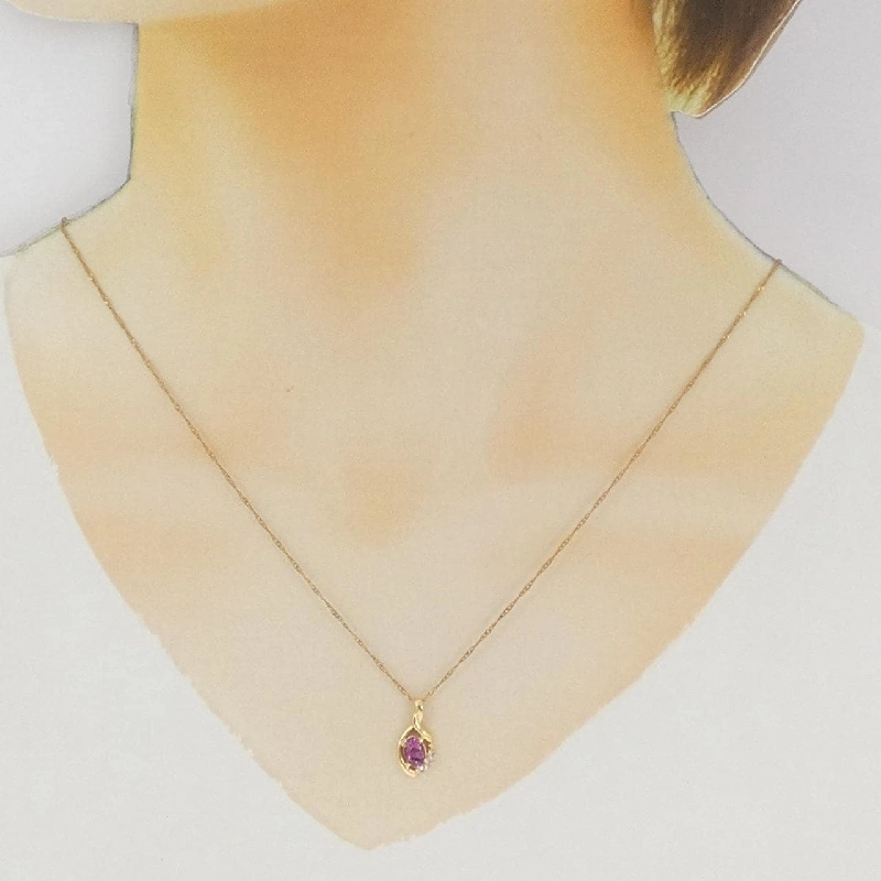 K18YG Garnet Necklace - Hàng hiệu Authentic 857330