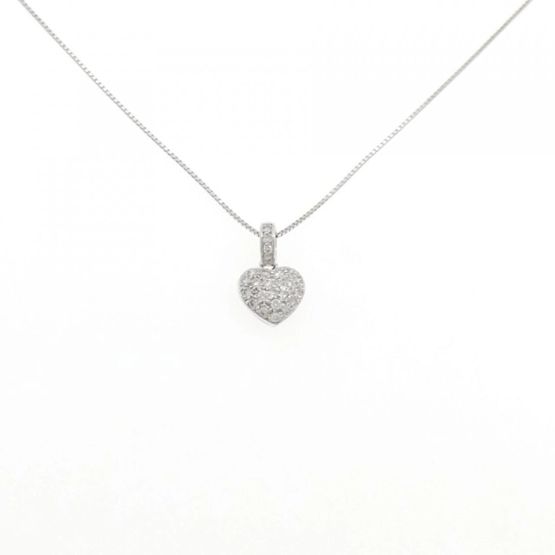 K18WG Pave Heart Diamond Necklace 0.25CT - Hàng hiệu Authentic 859919