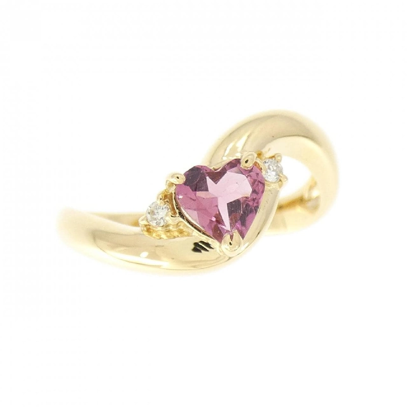 Nhẫn tourmaline K18YG hình trái tim 673363