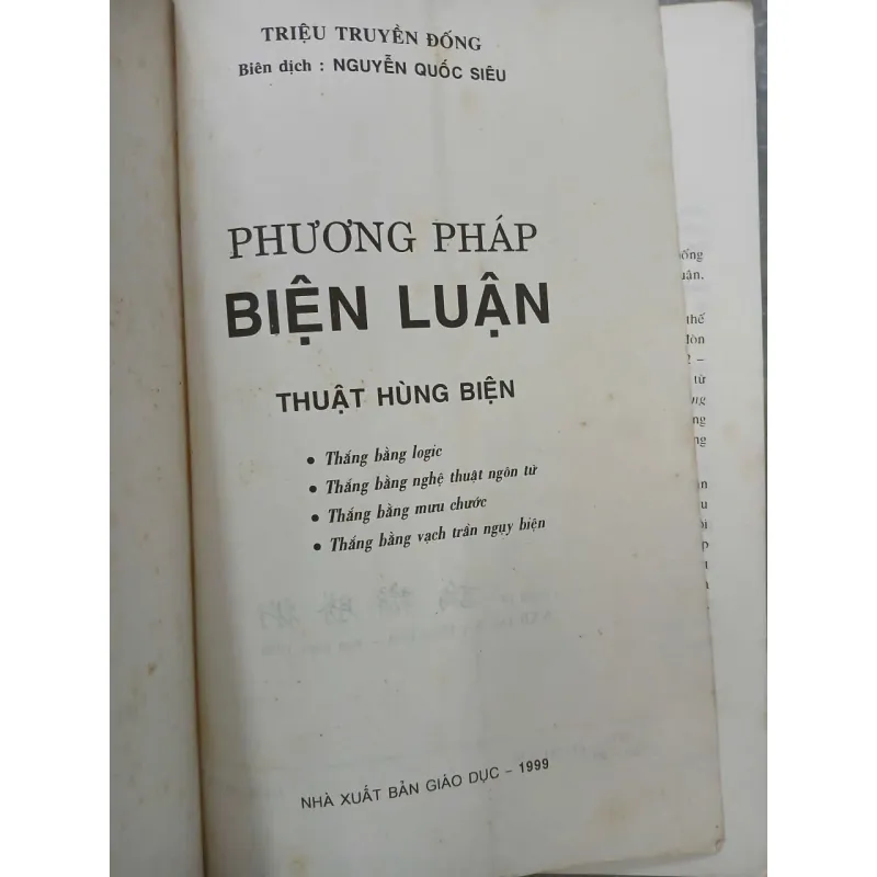 PHƯƠNG PHÁP BIỆN LUẬN THUẬT HÙNG BIỆN - TRIỆU TRUYỀN ĐỐNG 739754