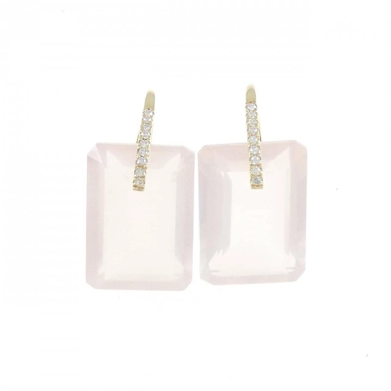 K18YG Bông tai đá hồng - Hàng hiệu Authentic 873192