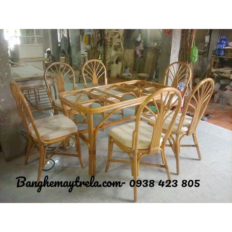 Bàn ghế ăn bằng mây 589225