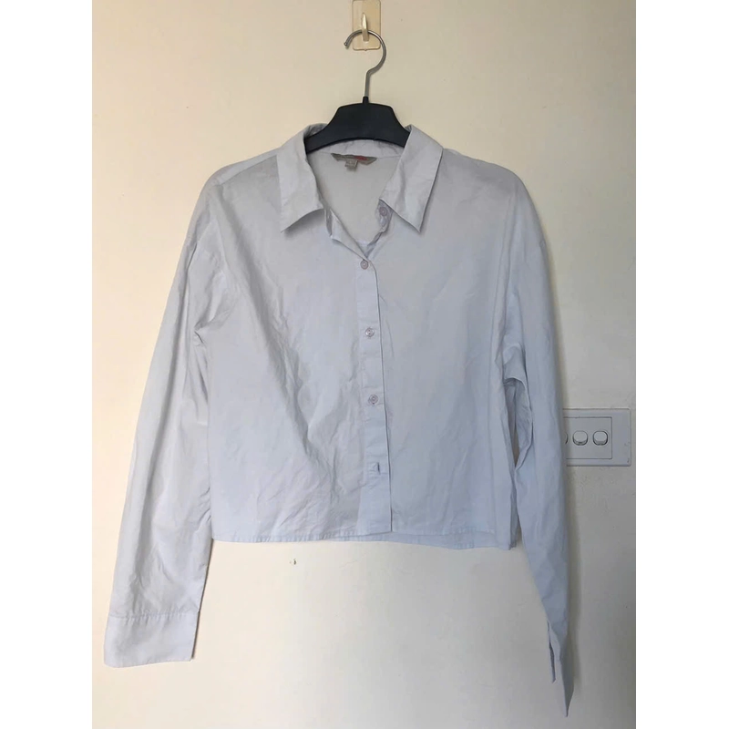 áo sơ mi croptop xanh  min 547545