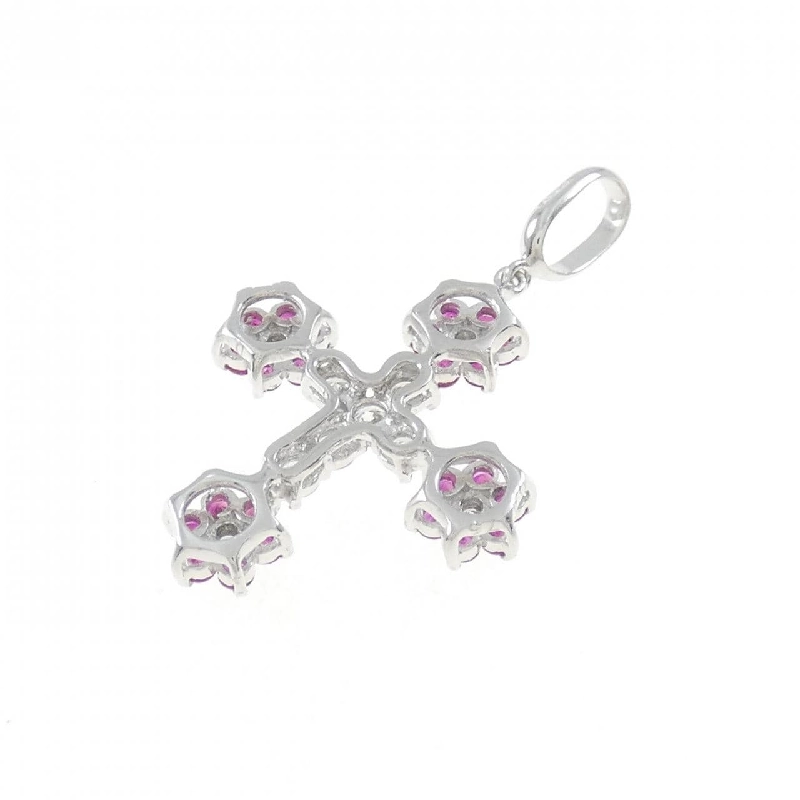 K14WG Hoa × Chéo Ruby Mặt Dây Chuyền 0.475CT - Hàng hiệu Chính hãng 866534