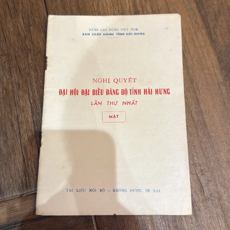 NGHỊ QUYẾT ĐẠI HỘI ĐẠI BIỀU ĐẢNG BỘ TỈNH HẢI HƯNG LẦN THỨ NHẤT 801900