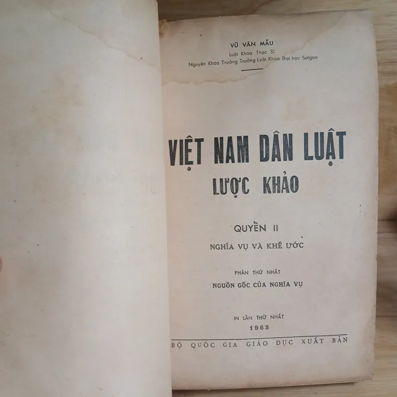 Việt Nam Dân Luật Lược Khảo (Quyển II - Nghĩa Vụ & Khế Ước) Xb 1963 - Vũ Văn Mẫu 568293