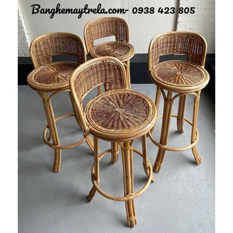 Ghế quầy bar cao mây tự nhiên 548088