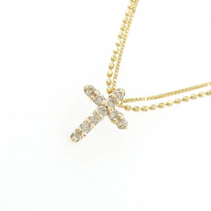 K18YG Dây chuyền kim cương chéo 0.1CT - Hàng hiệu Chính hãng 861321