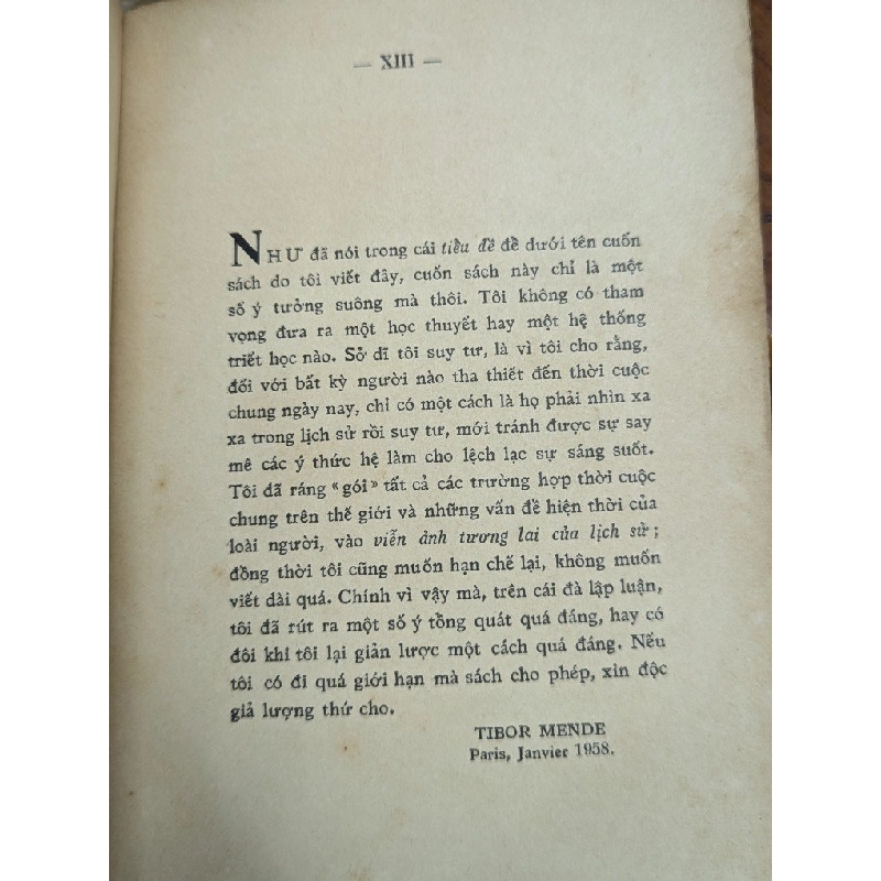 NÊN KINH SỢ HAY NÊN HY VỌNG - TIBOR MENDE ( BẢN DỊCH CỦA TAM ÍCH ) 301160